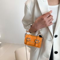 Women's Mini Summer Pu Leather Star Plaid Heart Shape Streetwear Pearls Square Magnetic Buckle Square Bag main image 3