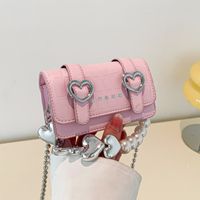 Women's Mini Summer Pu Leather Star Plaid Heart Shape Streetwear Pearls Square Magnetic Buckle Square Bag main image 6