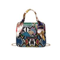 Women's Pvc Color Block Vintage Style Square Lock Clasp Shoulder Bag Handbag Crossbody Bag main image 3