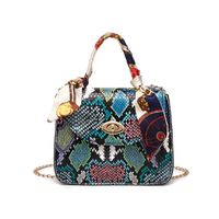 Mujeres Pvc Bloque De Color Estilo Vintage Cuadrado Cerrar Bolsa De Hombro Bolso Bolso Bandolera sku image 4