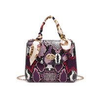 Women's Pvc Color Block Vintage Style Square Lock Clasp Shoulder Bag Handbag Crossbody Bag sku image 2