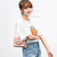Women's Small Pu Leather Lips Streetwear Square Magnetic Buckle Shoulder Bag Crossbody Bag Chain Bag main image 5