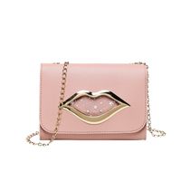 Women's Small Pu Leather Lips Streetwear Square Magnetic Buckle Shoulder Bag Crossbody Bag Chain Bag main image 4