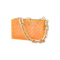 Pvc Metal Solid Color Square Evening Bags main image 4
