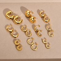 1 Pair Simple Style Solid Color Plating 201 Stainless Steel 18K Gold Plated Earrings main image 1