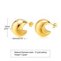 1 Pair Simple Style Solid Color Plating 201 Stainless Steel 18K Gold Plated Earrings main image 6