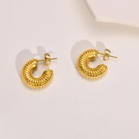 1 Pair Simple Style Solid Color Plating 201 Stainless Steel 18K Gold Plated Earrings main image 4