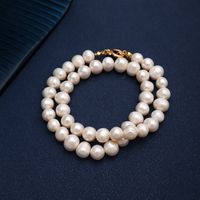 1 Piece Fashion Cherry Solid Color Freshwater Pearl Copper Plating Inlay Glass Necklace main image 3