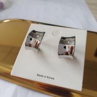 1 Pair Retro C Shape Solid Color Plating Copper 18k Gold Plated Ear Studs sku image 2