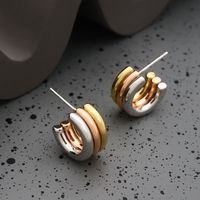 1 Pair Fashion C Shape Plating Sterling Silver Brass Ear Studs main image 5