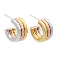 1 Pair Fashion C Shape Plating Sterling Silver Brass Ear Studs main image 4