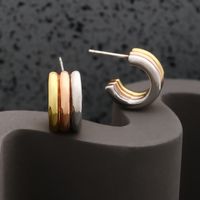 1 Pair Fashion C Shape Plating Sterling Silver Brass Ear Studs main image 1