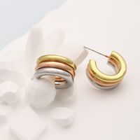 1 Pair Fashion C Shape Plating Sterling Silver Brass Ear Studs main image 3