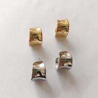 1 Pair Retro C Shape Solid Color Plating Copper 18k Gold Plated Ear Studs main image 1