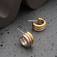 1 Pair Fashion C Shape Plating Sterling Silver Brass Ear Studs main image 2