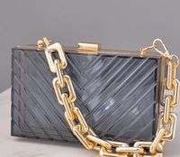 Pvc Metal Solid Color Square Evening Bags sku image 3
