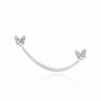 1 Piece Cute Sweet Simple Style Butterfly Alloy Asymmetrical Plating Inlay Artificial Rhinestones Women's Ear Clips main image 3