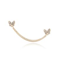 1 Piece Cute Sweet Simple Style Butterfly Alloy Asymmetrical Plating Inlay Artificial Rhinestones Women's Ear Clips main image 5