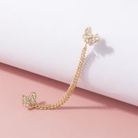 1 Piece Cute Sweet Simple Style Butterfly Alloy Asymmetrical Plating Inlay Artificial Rhinestones Women's Ear Clips main image 1