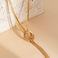 Fashion Knot Metal Plating Copper Women's Long Necklace main image 4