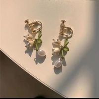 1 Piece 1 Pair Japanese Style Flower Alloy Enamel Women's Jewelry Set sku image 3