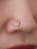 1 Piece Fashion Crown Alloy Inlay Rhinestones Nose Ring main image 1