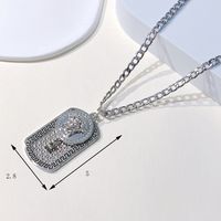 1 Piece Retro Rabbit Cross Bear Stainless Steel Alloy Inlay Turquoise Unisex Pendant Necklace sku image 11