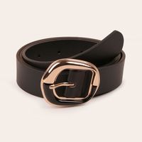Fashion Solid Color Imitation Leather Alloy Spray Paint Women's Leather Belts 1 Piece sku image 1