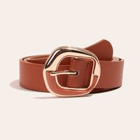Fashion Solid Color Imitation Leather Alloy Spray Paint Women's Leather Belts 1 Piece sku image 2