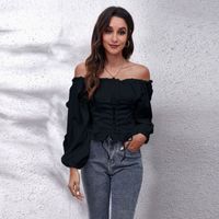 Women's Chiffon Shirt Long Sleeve Blouses Pleated Casual Fashion Solid Color main image 6