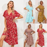 Women's Floral Dress Fashion V Neck Printing Short Sleeve Ditsy Floral Knee-length Holiday main image 6