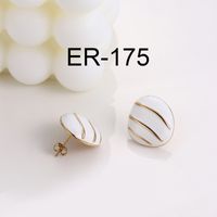 Simple Style Round Enamel Plating 304 Stainless Steel Earrings Ear Studs sku image 6