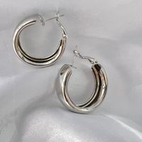 1 Pair Fashion Circle Alloy Plating Gold Plated Silver Plated Women's Earrings sku image 1