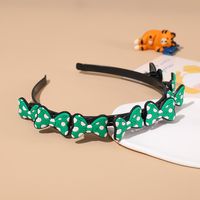Fashion Polka Dots Bow Knot Plastic Rubber Handmade Hair Band 1 Piece sku image 3