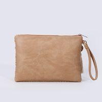 Khaki Straw Solid Color Square Clutch Evening Bag main image 2