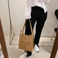 Women's All Seasons Pu Leather Solid Color Basic Square Magnetic Buckle Tote Bag main image 3