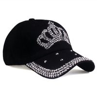 Femmes Style Simple Couronne Strass Avant-toit Plat Casquette De Baseball main image 5