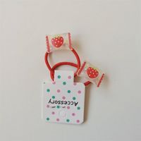 Cute Fruit Strawberry Plastic Cloth Hair Clip Hair Tie sku image 10