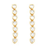 1 Pair Fashion Heart Shape Copper Plating Inlay Zircon Drop Earrings main image 5
