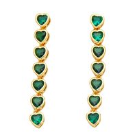 1 Pair Fashion Heart Shape Copper Plating Inlay Zircon Drop Earrings main image 3