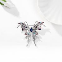 Fashion Butterfly Alloy Plating Inlay Artificial Rhinestones Women's Brooches 1 Piece main image 1