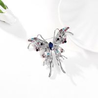Fashion Butterfly Alloy Plating Inlay Artificial Rhinestones Women's Brooches 1 Piece main image 3