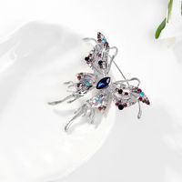 Fashion Butterfly Alloy Plating Inlay Artificial Rhinestones Women's Brooches 1 Piece main image 4