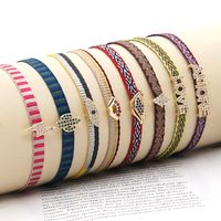 1 Piece Simple Style Letter Eye Alloy Knitting Rhinestones Women's Bracelets main image 4