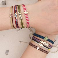 1 Piece Simple Style Letter Eye Alloy Knitting Rhinestones Women's Bracelets main image 1