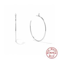 1 Pair Simple Style C Shape Plating Inlay Sterling Silver Zircon Earrings sku image 8