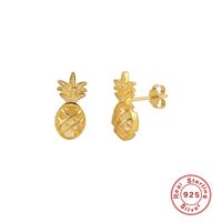 1 Pair Fashion Fruit Sterling Silver Plating Inlay Artificial Gemstones Ear Studs sku image 4