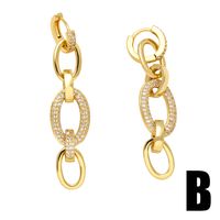 1 Pair Fashion Oval Copper Plating Inlay Pearl Zircon Drop Earrings main image 4