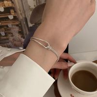 1 Piece Simple Style Solid Color Sterling Silver Plating Bracelets main image 4