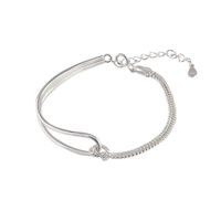 1 Piece Simple Style Solid Color Sterling Silver Plating Bracelets main image 3